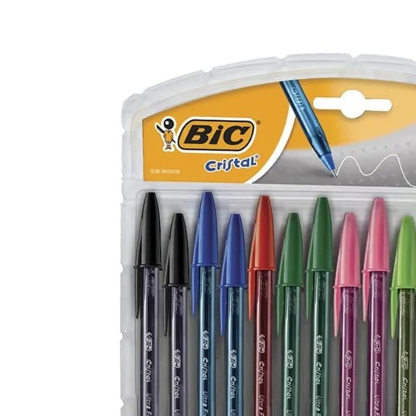 BOLIGRAFO CRISTAL PREC. S BIC 0.7MM EXHIB. C15 PZAS SURTIDOS